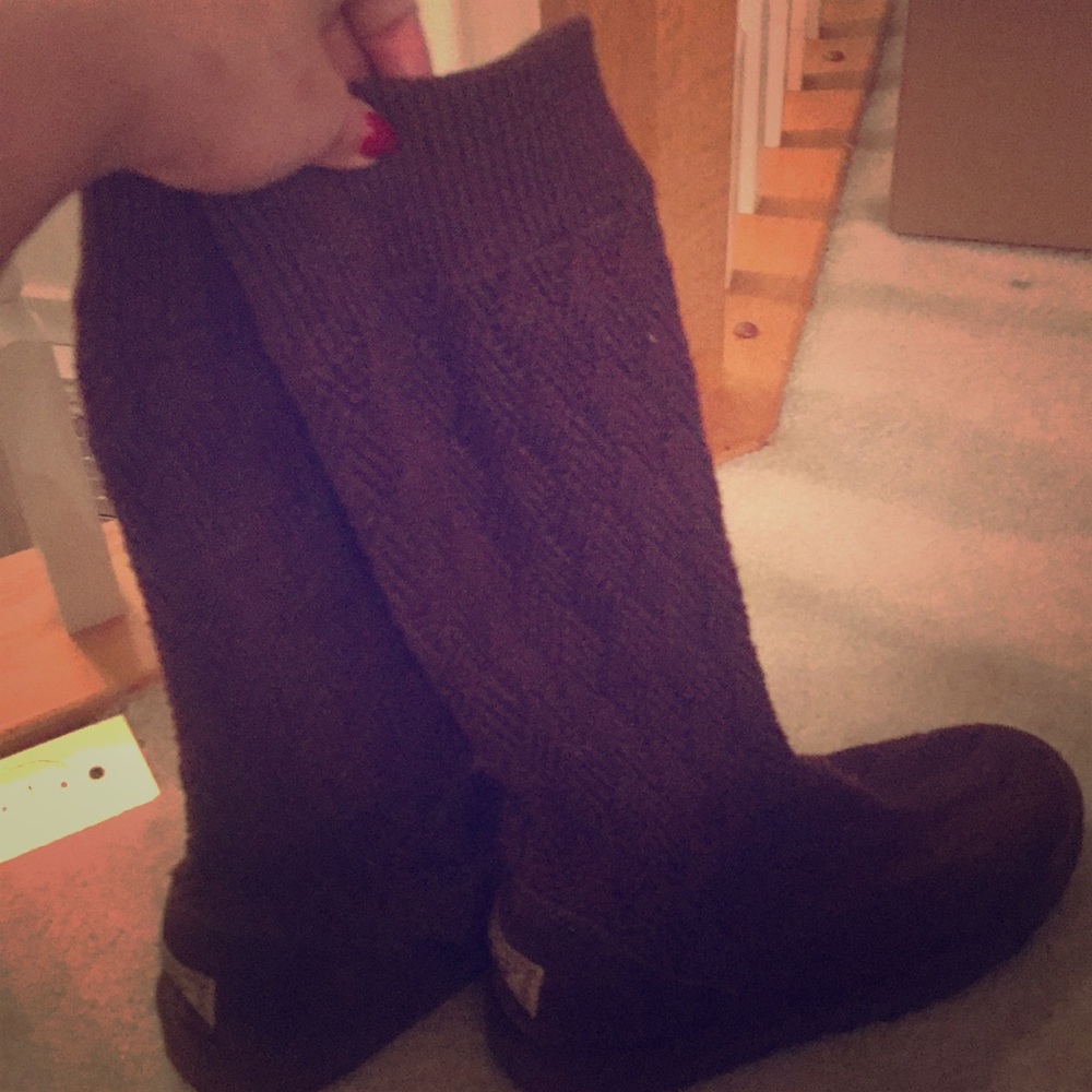 Brown ugg sweater boots